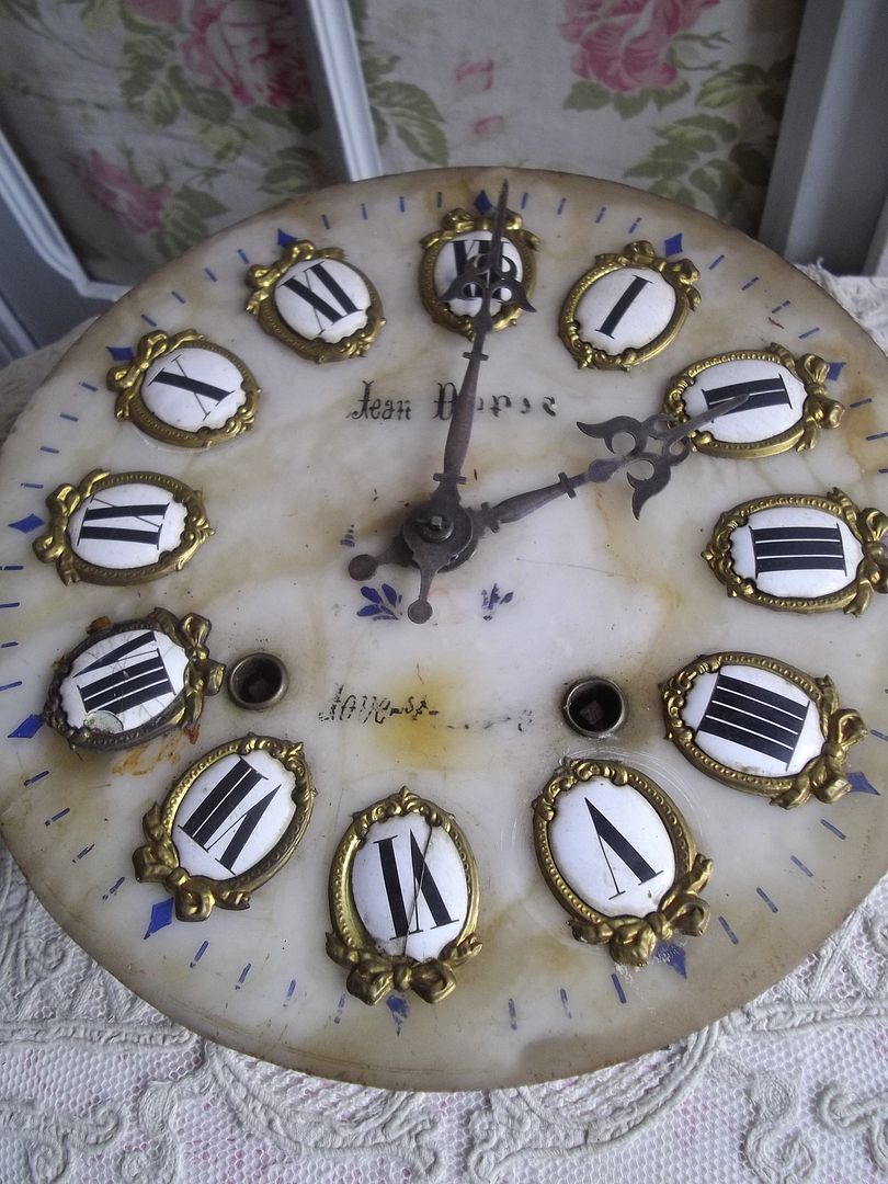 ANTIQUE FRENCH MARBLE FACED WALL CLOCK RESTORATION or DISPLAY